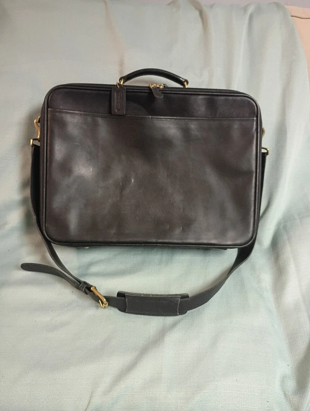 ❤️RARE VINTAGE COACH 0561 BLACK LEATHER VALISE BUSINESS BRIEFCASE +FOB HANGTAG